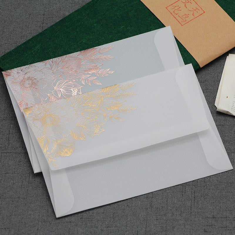 Carte d'invitation en papier d'acide sulfurique Bronzant le vernis mat