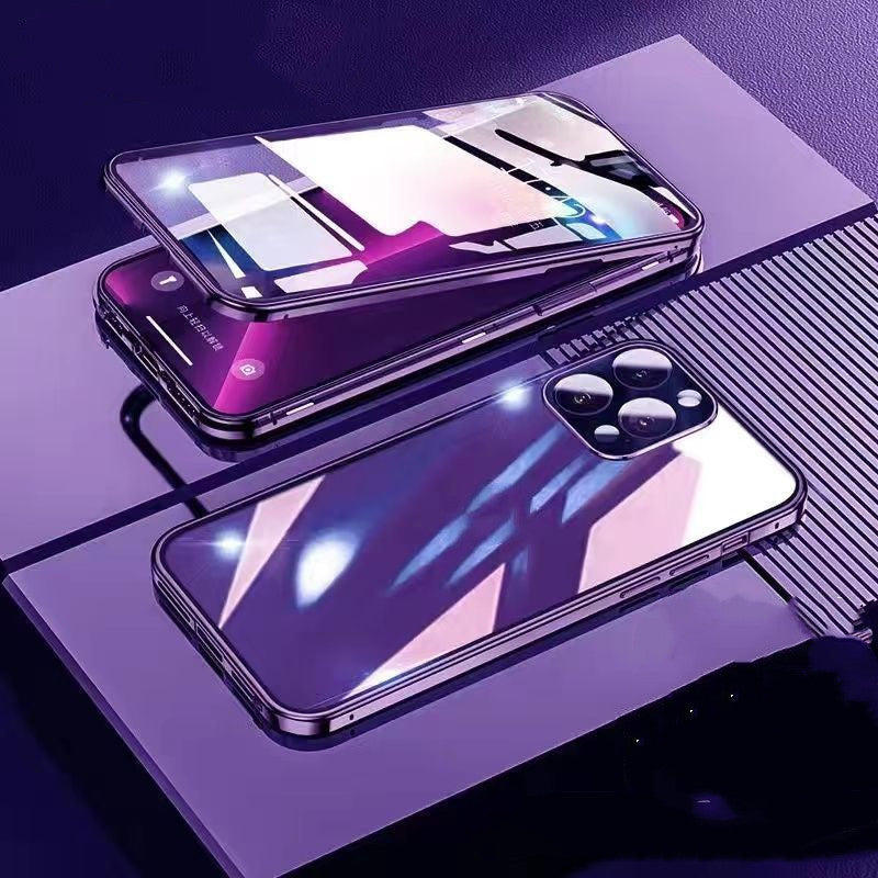 Convient pour 14 boîtier de téléphone mobile verre magnétique double face