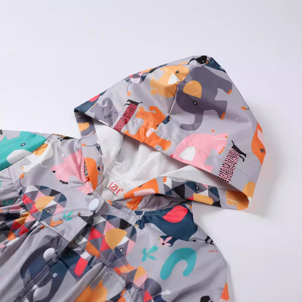 Veste d'extérieur imprimée à capuche pour enfants