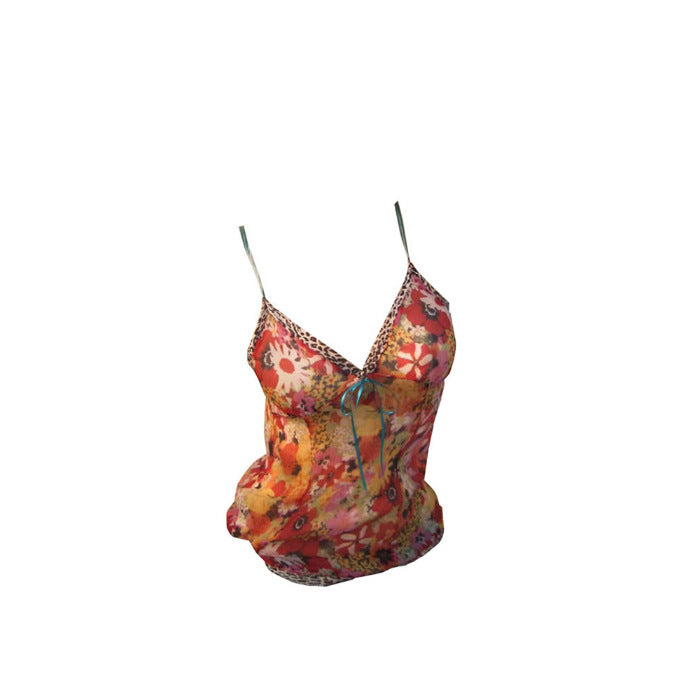 Flattering Figure Slimming Sexy Floral-print Camisole sans manches
