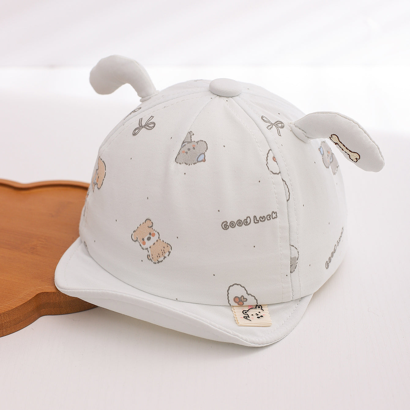 Modèle d'été pour enfants Respirant Dog Décoration Round-top Soft Brim Sun Protection Headg