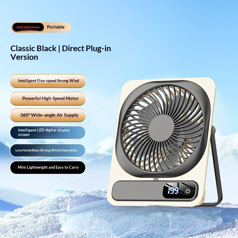 Digital display Mini USB charged paper fan