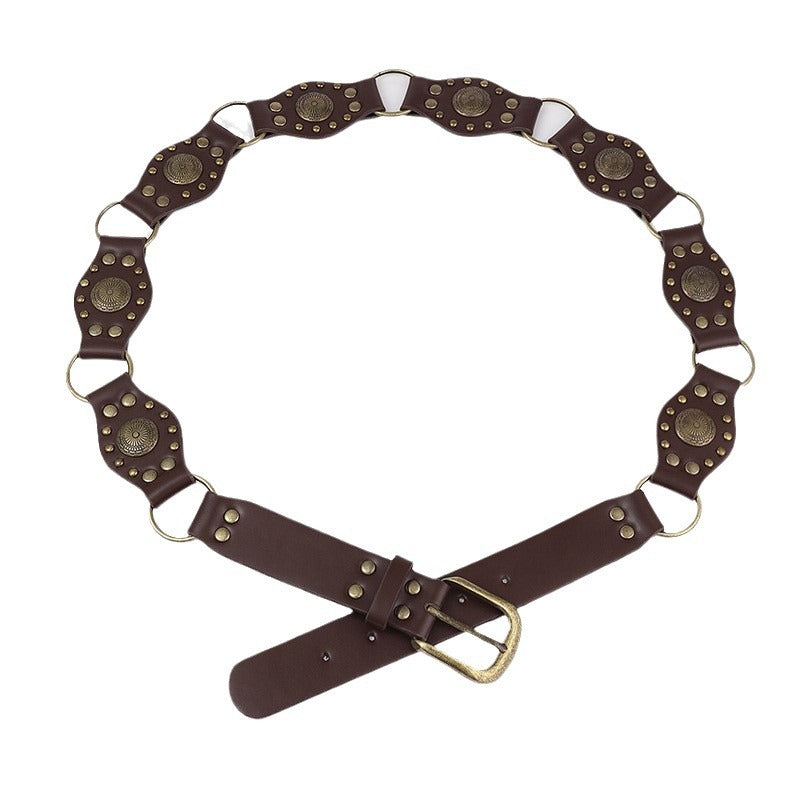 Rivet Punk large ceinture mode et polyvalent style vintage