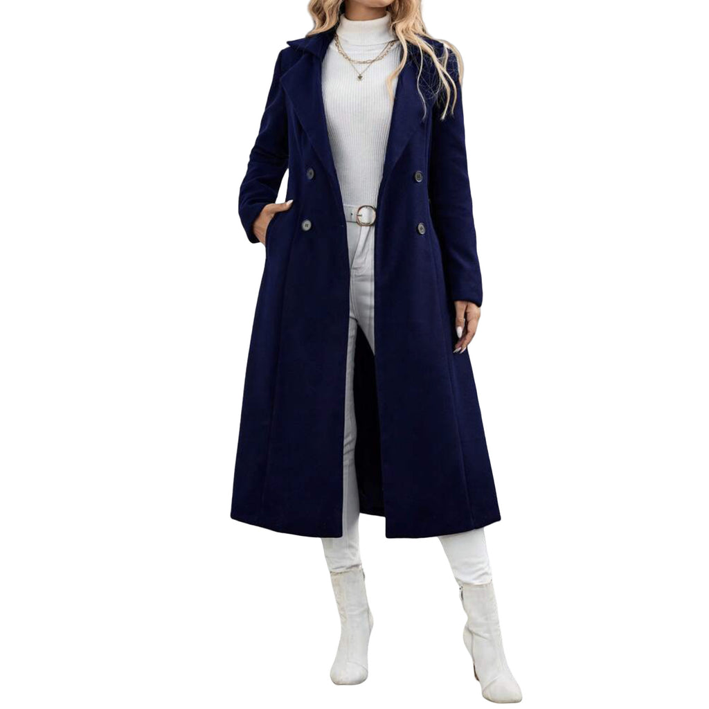 Manteau de laine Lapel d'arrivée avec cravate et double-brassed Design