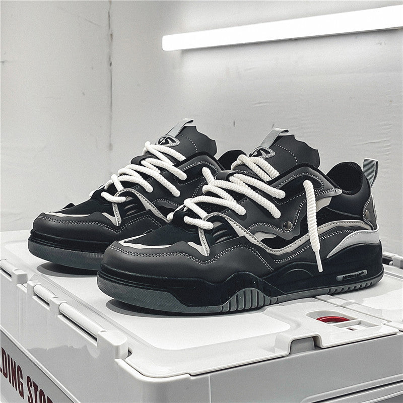 Retro Loisirs Hauteur Augmenter Non-dérapant Design Bread Tide Hommes Chaussures