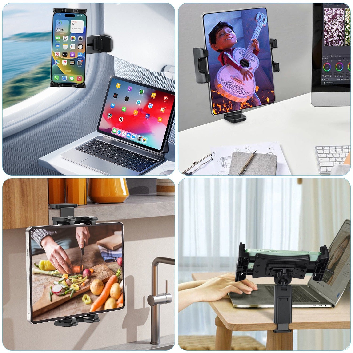 Porte-téléphone et tablette multifonctions rotatifs