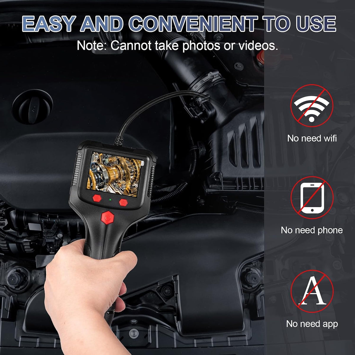 Caméra d'endoscope étanche HD double-Lens avec lumières intégrées