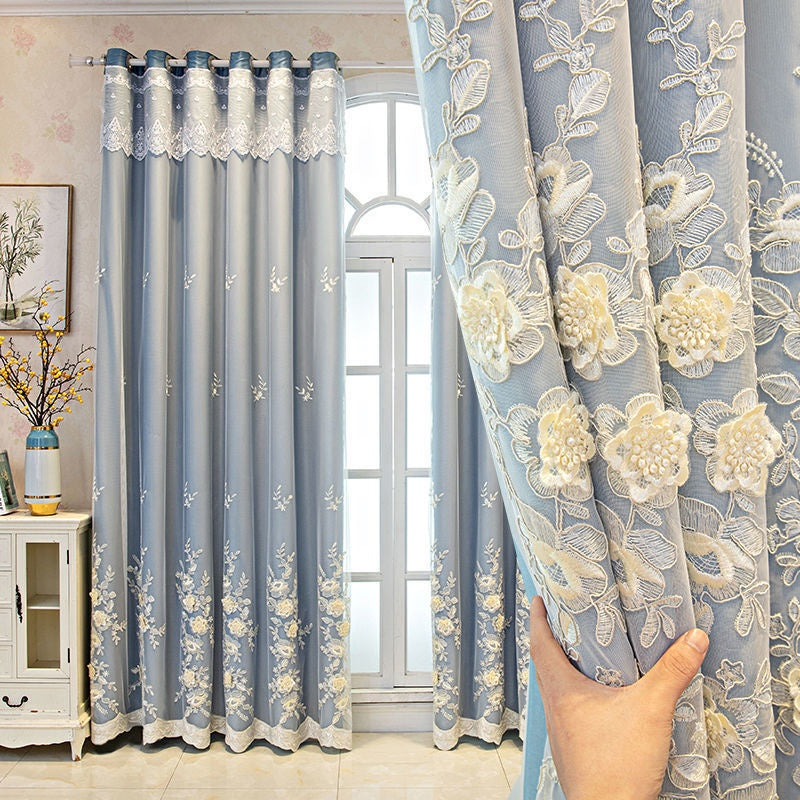 Chambre Shading Mariage Maison Double Rideau ouvert Finitioned Set