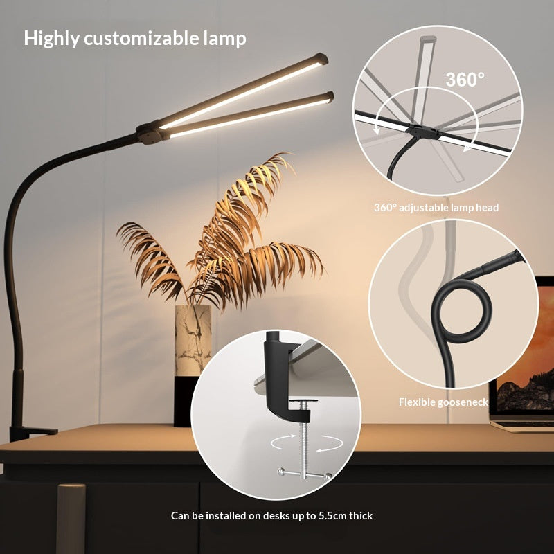 Lampe de bureau d'apprentissage à double tête de protection des yeux
