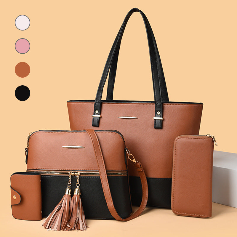 Pitching Color-Block Tassel Fashionable Sac à Grande Capacité