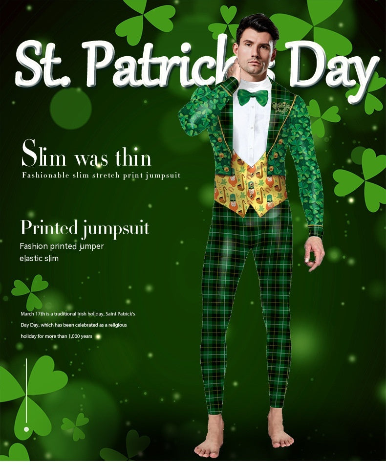 St. Patrick's Day Green Bow Digital Print Performance Robe