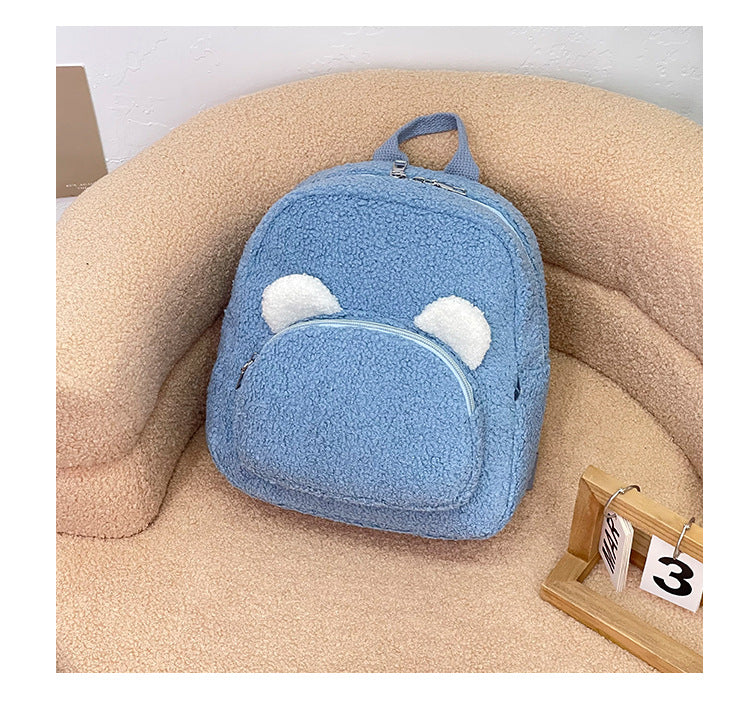 Sac à dos léger en peluche en forme de cœur