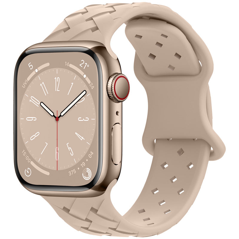 Bamboo Plaid Dentelle Solide Silicone Sports Apple Bracelet