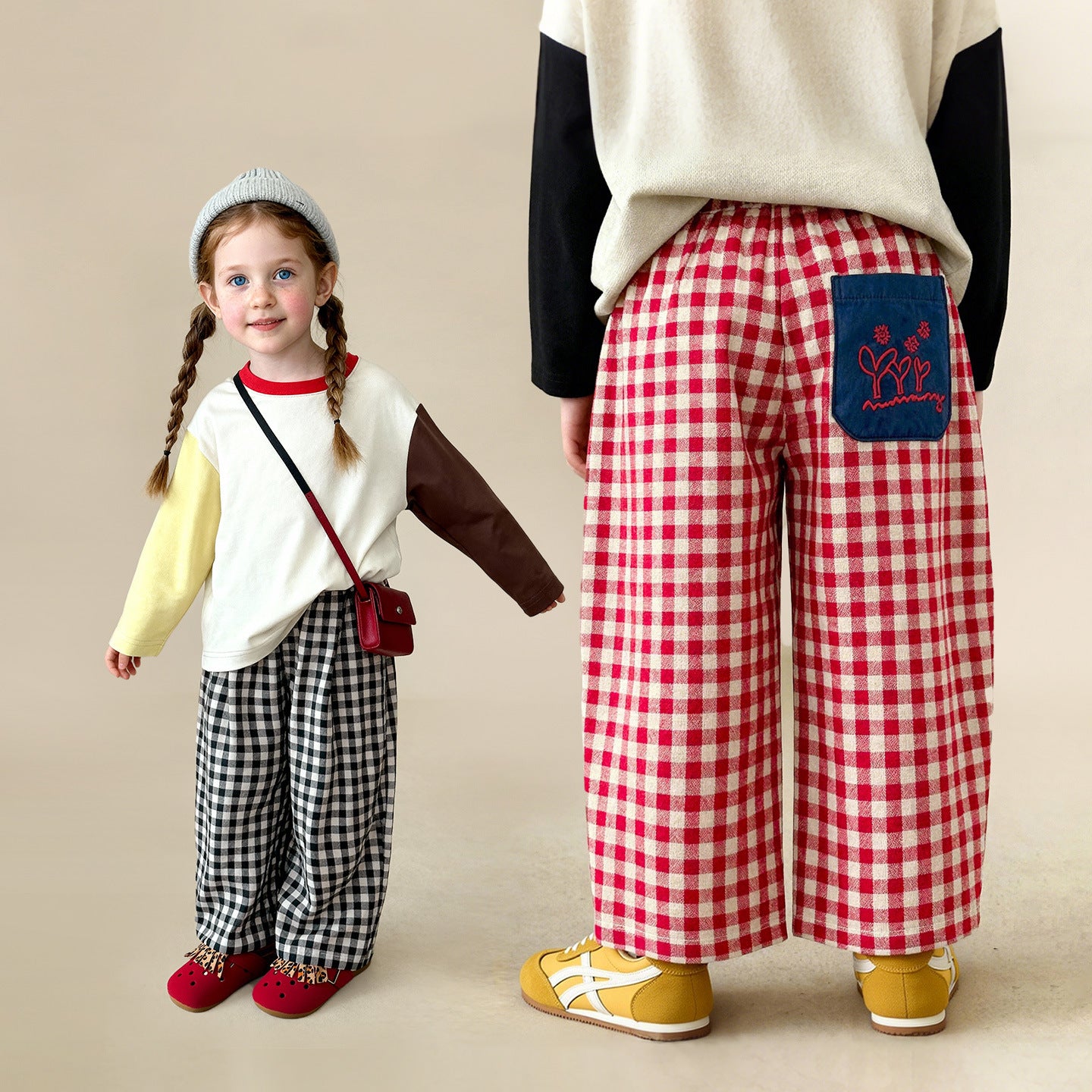 Printemps Arrivée Enfants Pantalons en Plaid Casual Style frais et relaxant