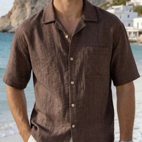 Robe homme chemise d'été style mince