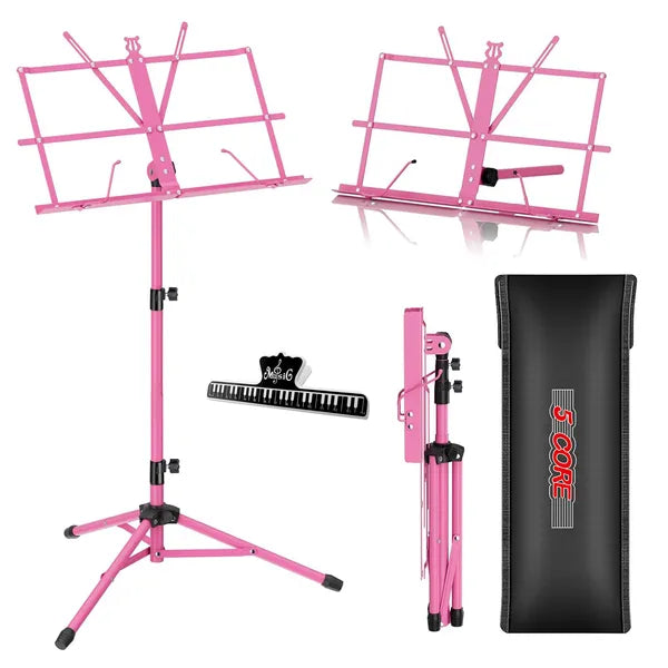 5 Core Music Stand Ajustable Desktop Book Stands Portable Sheet Holder Tous métalliques pliables