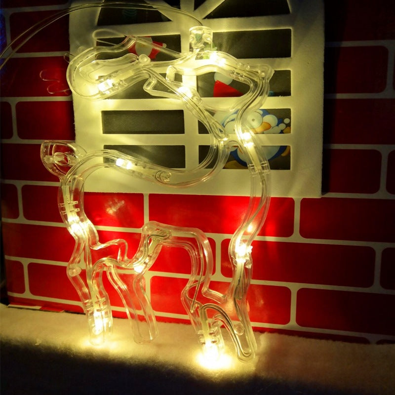 LED Christmas Lights Fawn Bells Pine Tree Stars Moon Shaped Decorative Lights