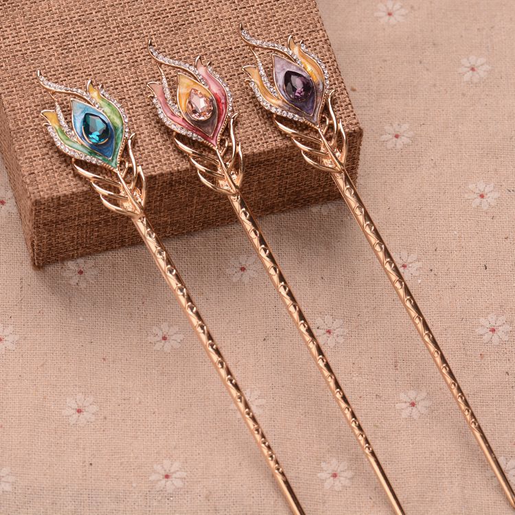 Rétro Hairpin Peacock Feather Styling Hairpin