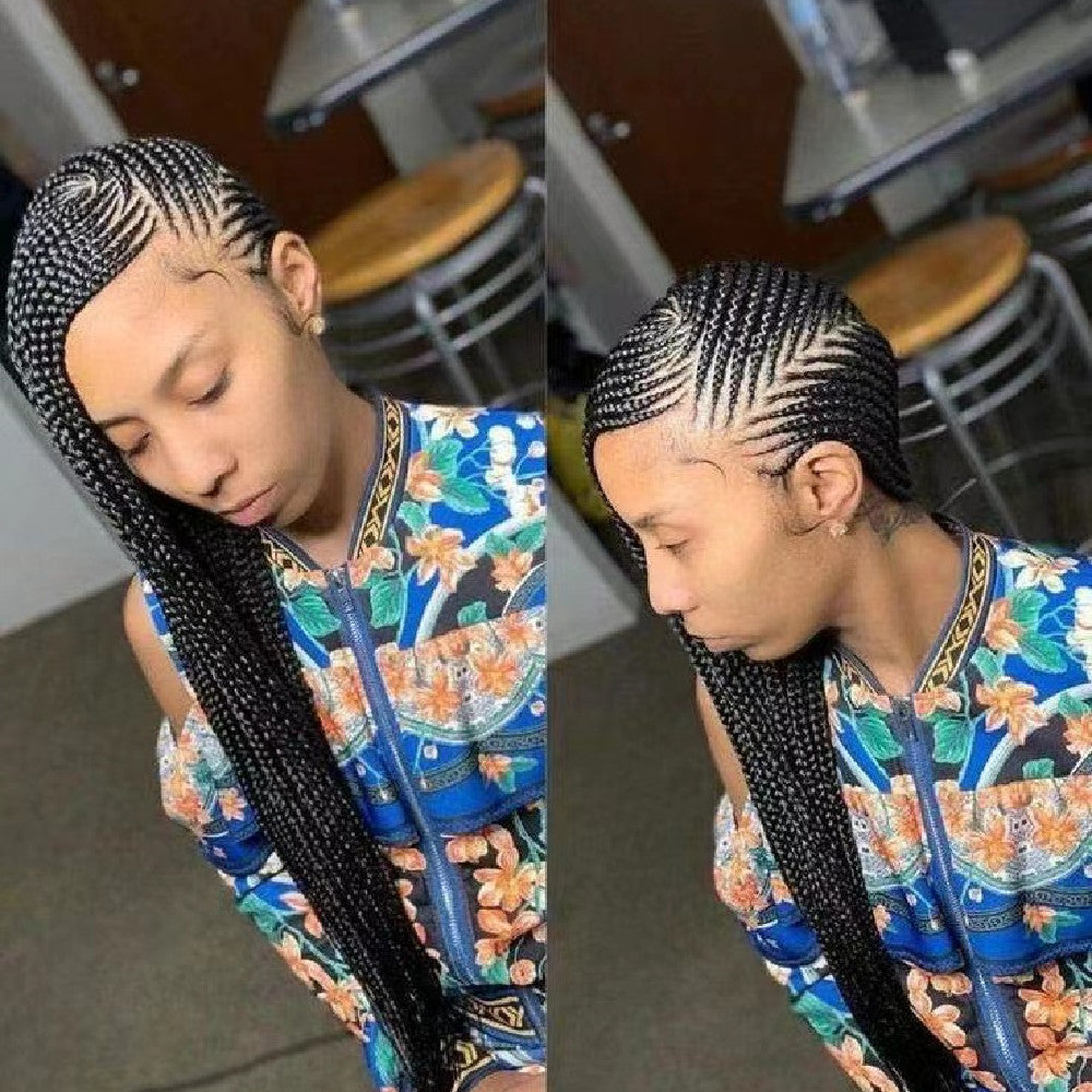 Long droit Dentelle chimique Perruque de fibre Dreadlocks Headgear