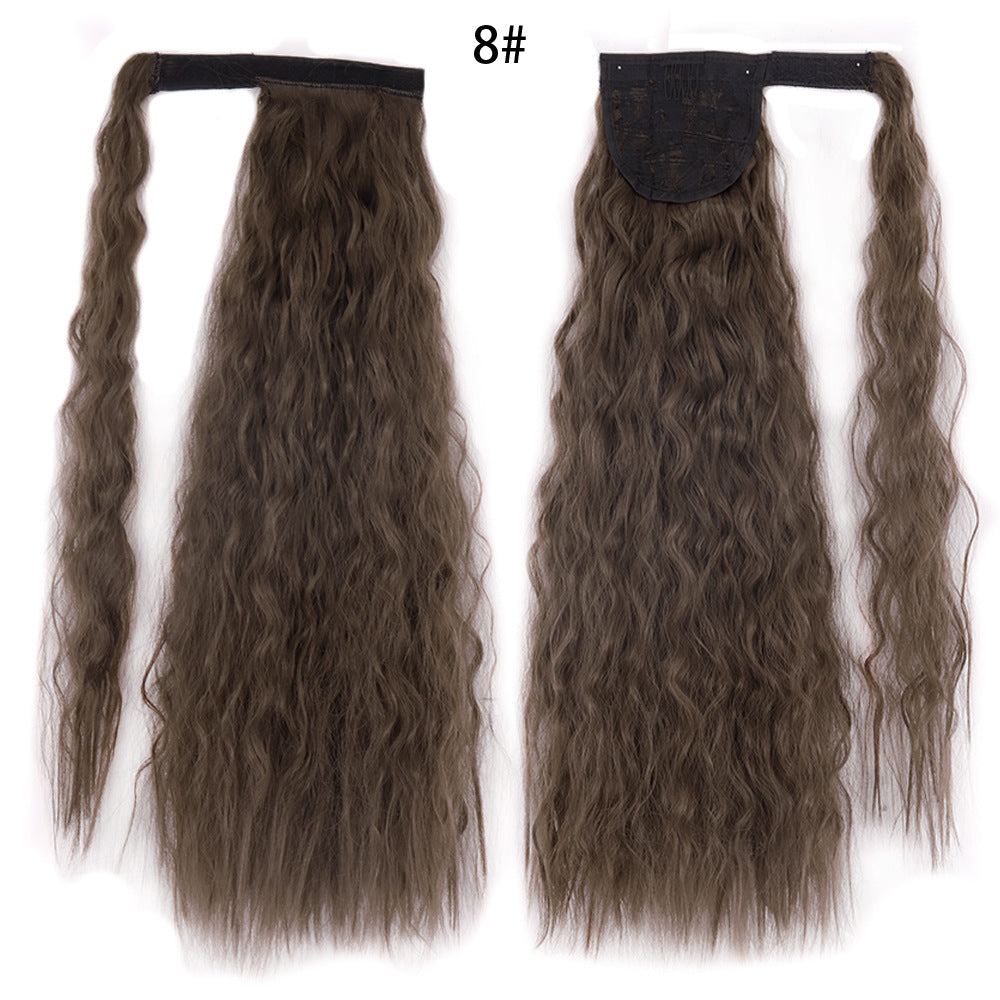 Ponytail Perruque Eau Wave Velcro Bande chimique fibre haute température soie