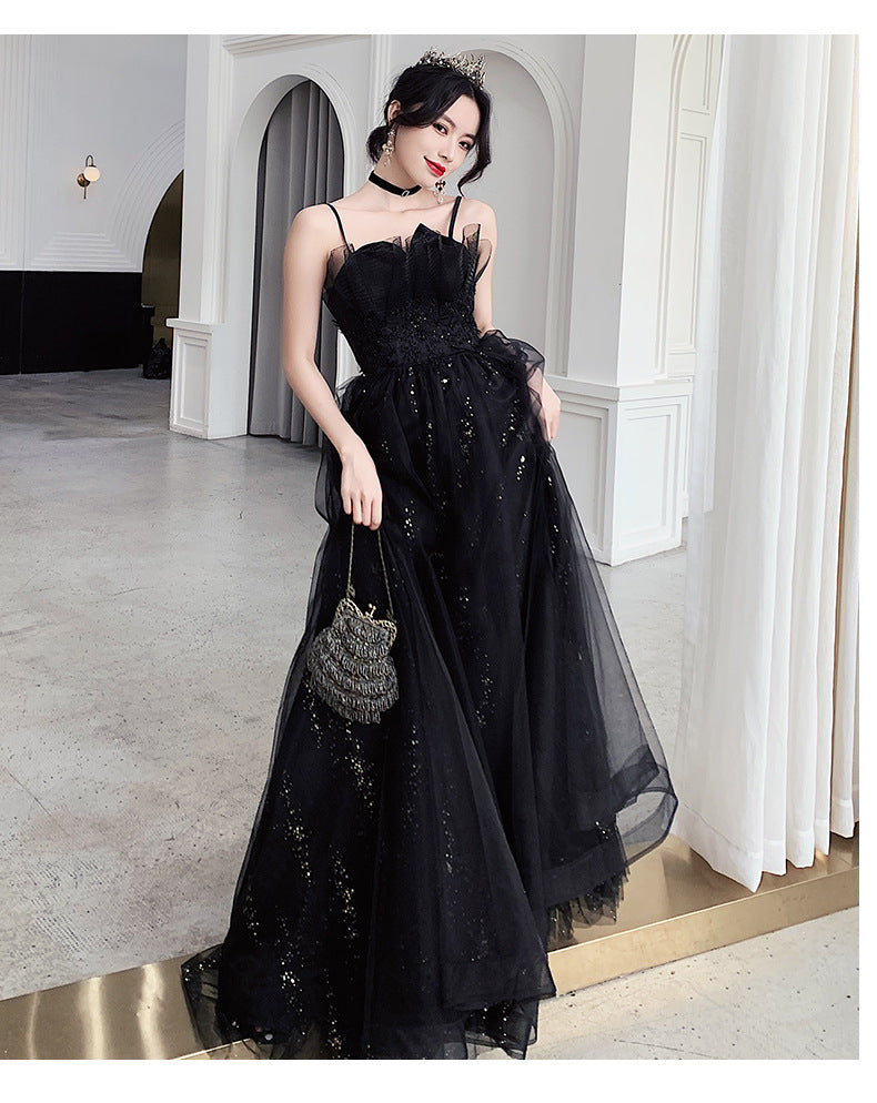 Robe de soirée noire Minorité tempéramentale Haut de gamme