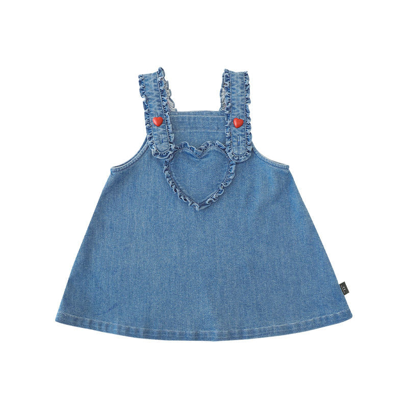 Bébé fille Cowboy amour polyvalent robe simple