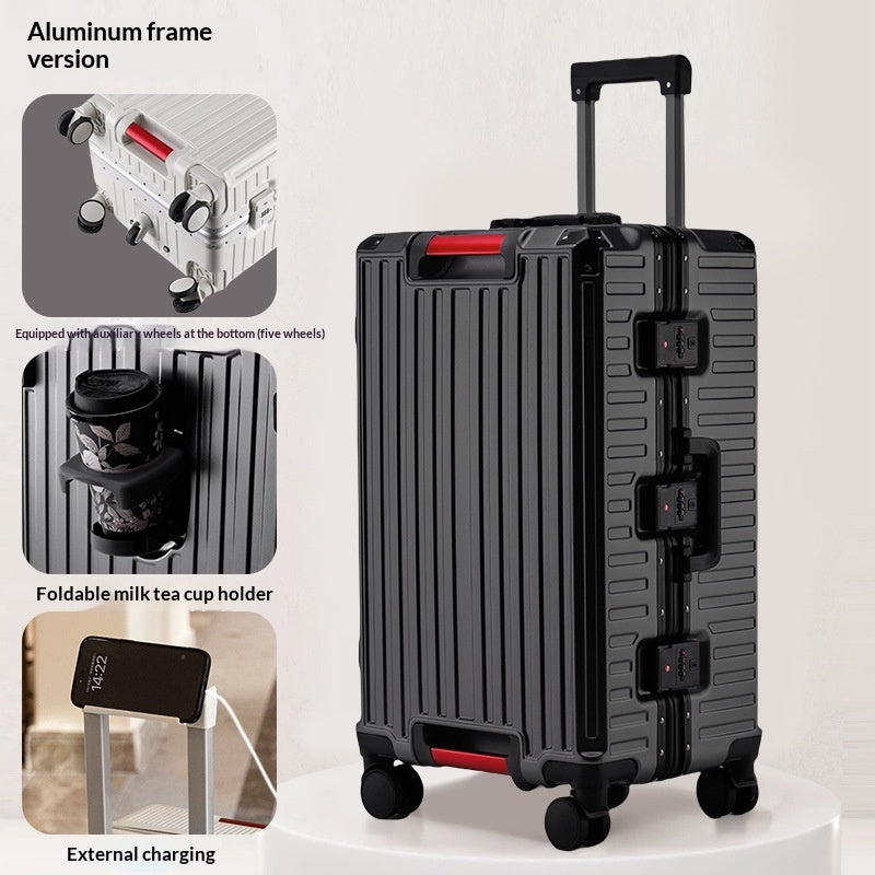 Trolle en aluminium de voyage avec serrure combinée