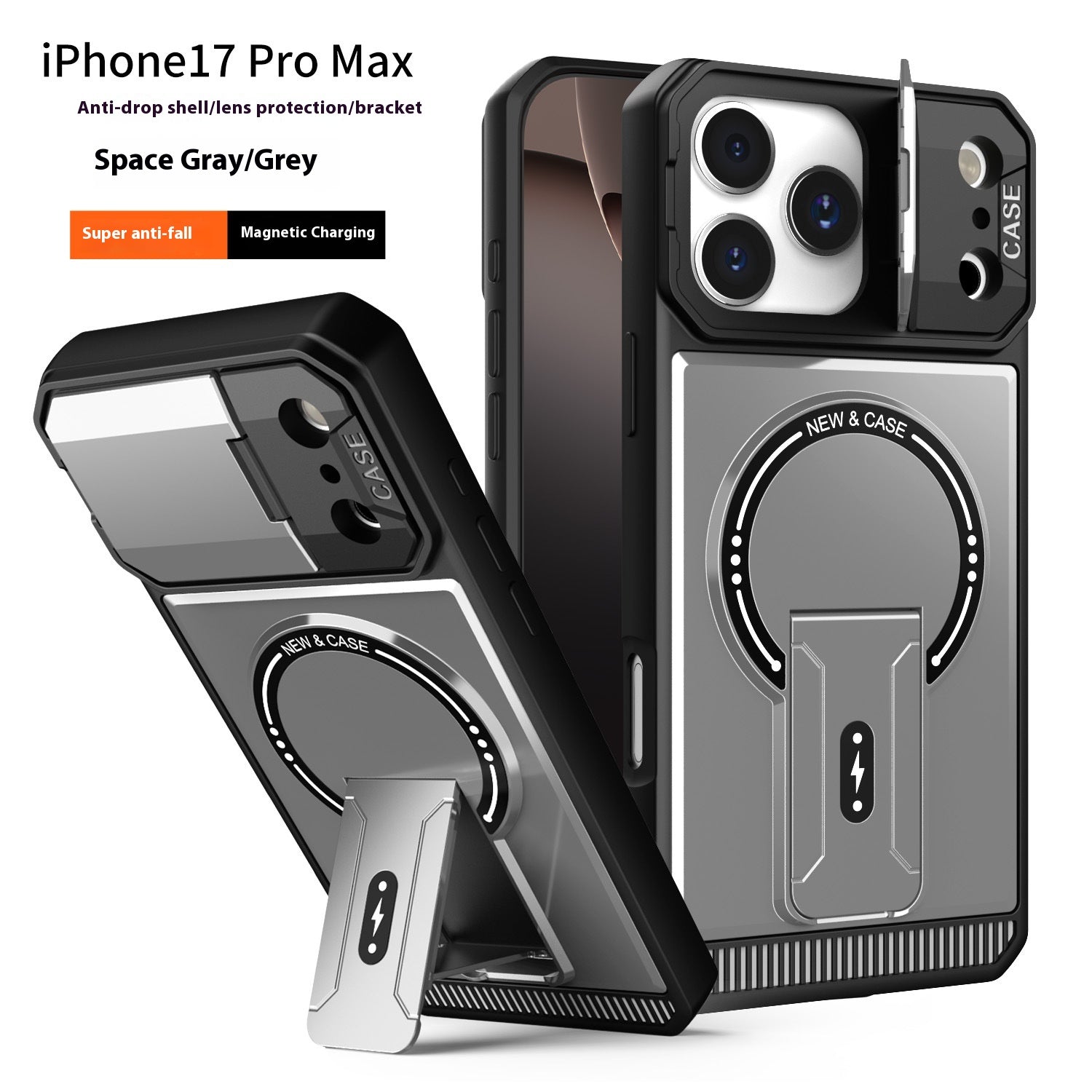 Armor Magnetic Bracket All-inclusive Lens Cover Phone Case