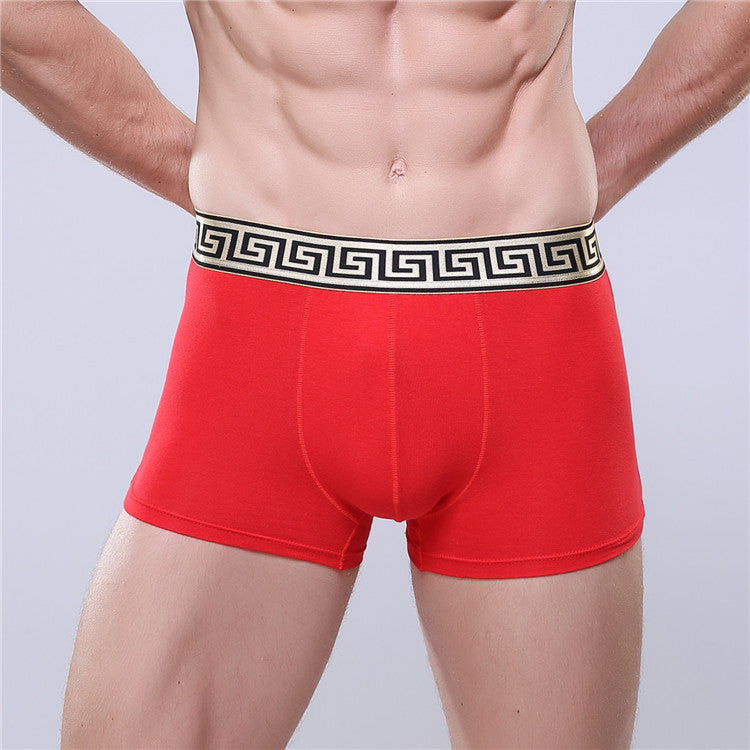 Slips de boxer en coton pour homme Casual Solid Color Four Corners