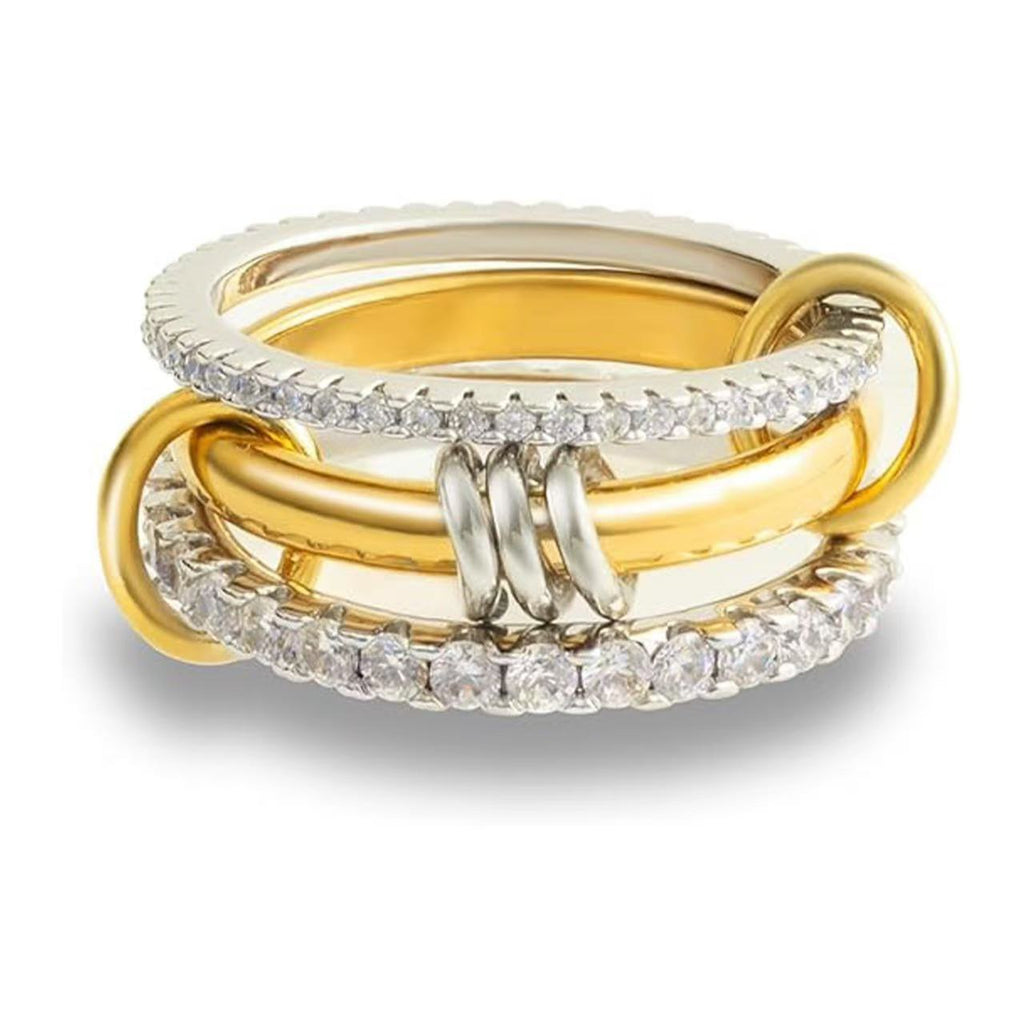 Amazon Vente Europe et Amérique Bague à trois couches empilées Bague à vent haute qualité