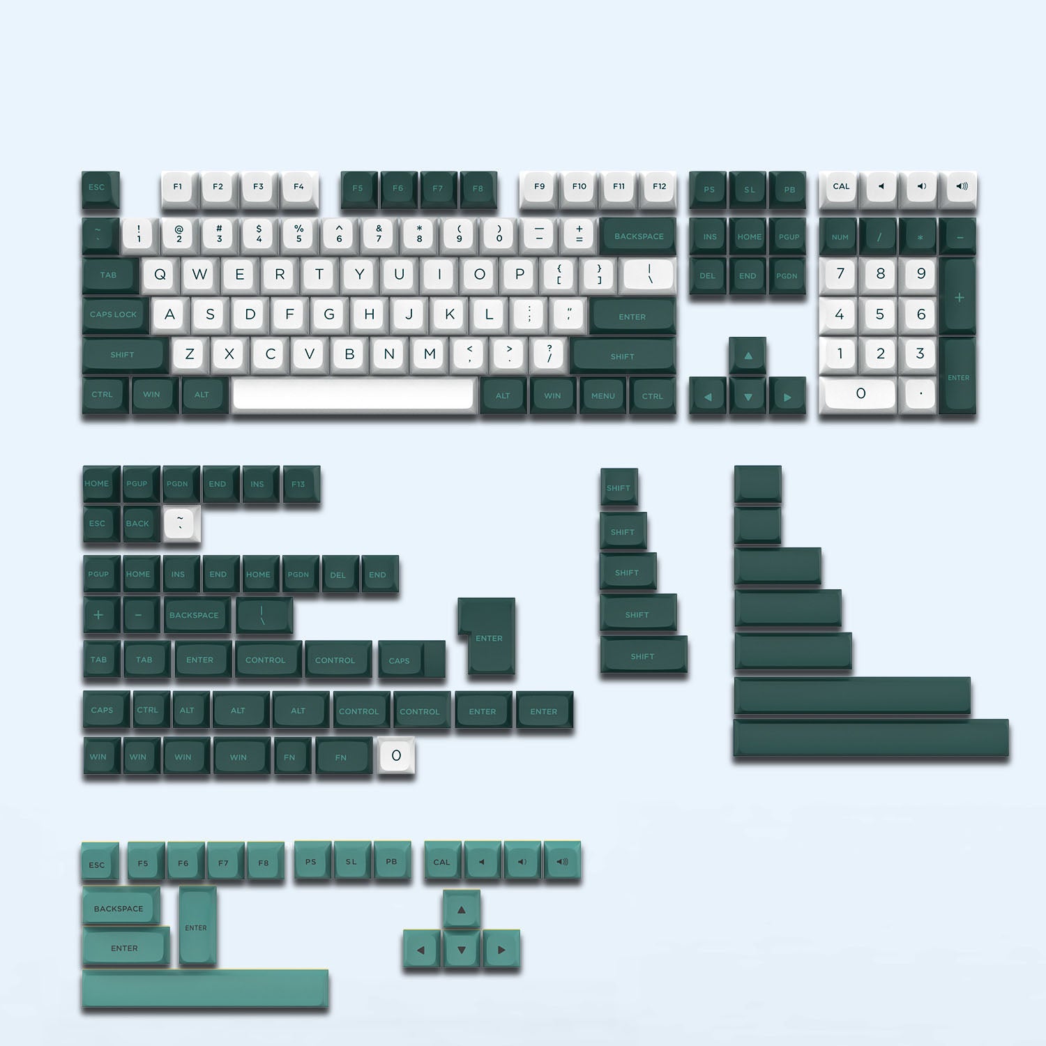 Clavier de jeu mécanique sans fil PBT de 184 clés