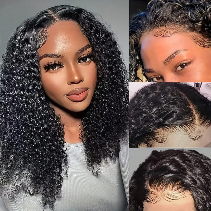 Cheveux humains devant Dentelle Bobo Double Drawn Water Wave BOB Perruque Commerce extérieur