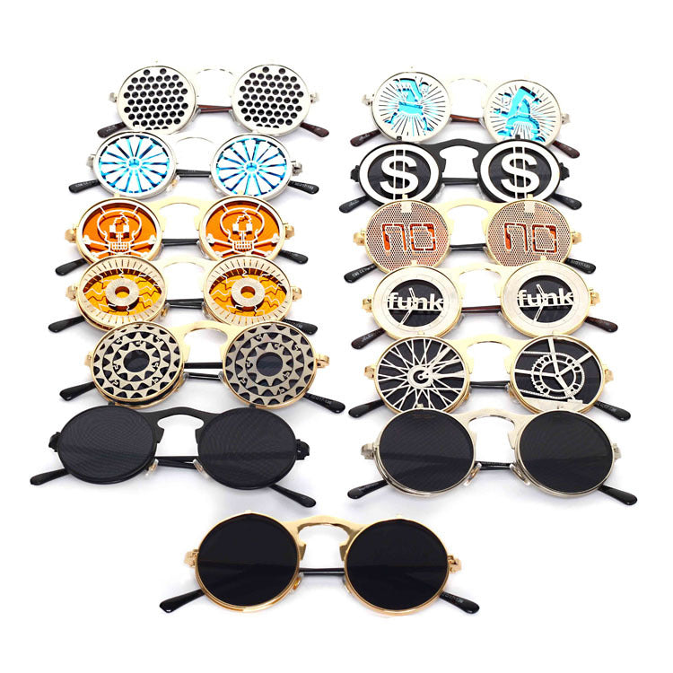 Lunettes de soleil Casual Retro Metal Punk pour hommes