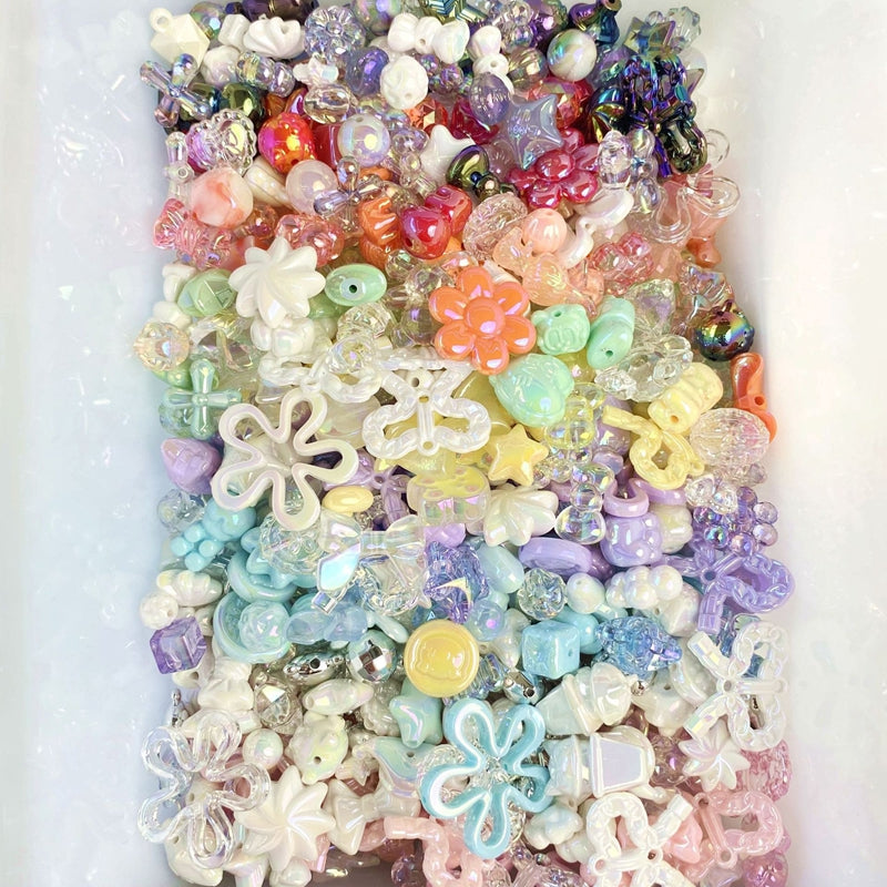 Perles acryliques plaquées UV mélangées