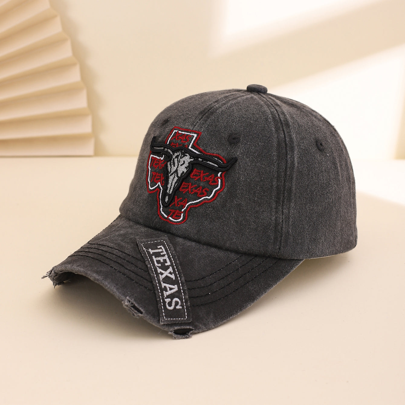Fashionable Classic Lavé à l'eau Brodé Cowboy Casquette de baseball avec patch et broderie
