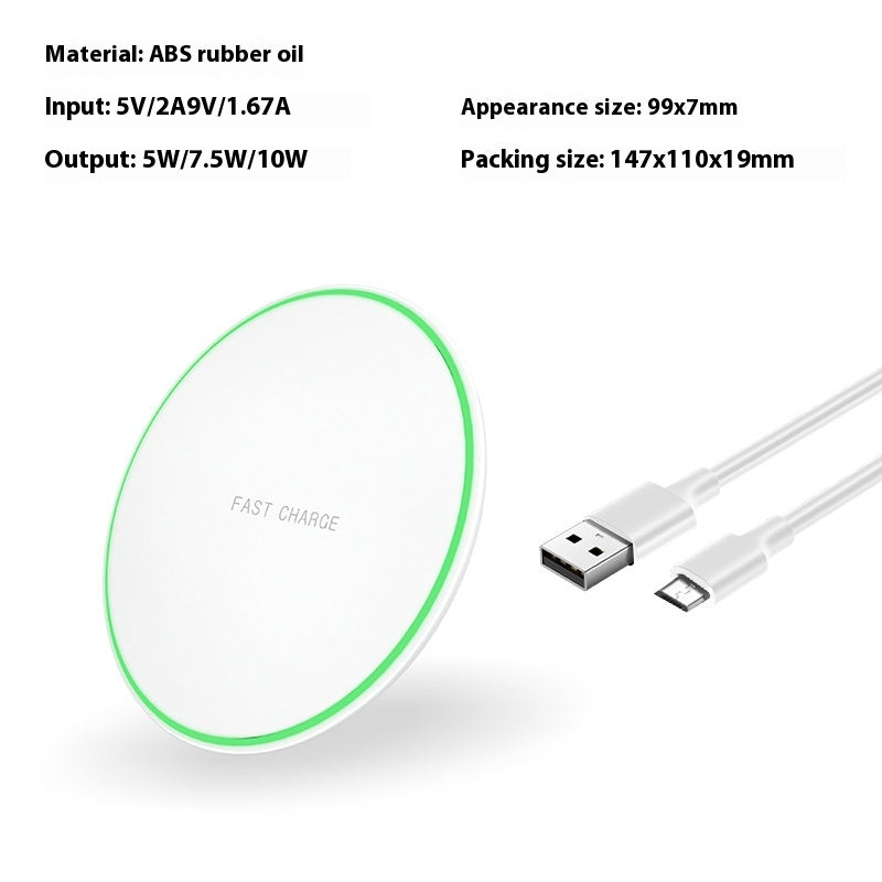 Téléphone de bureau Chargeur sans fil ronde ultra-mince