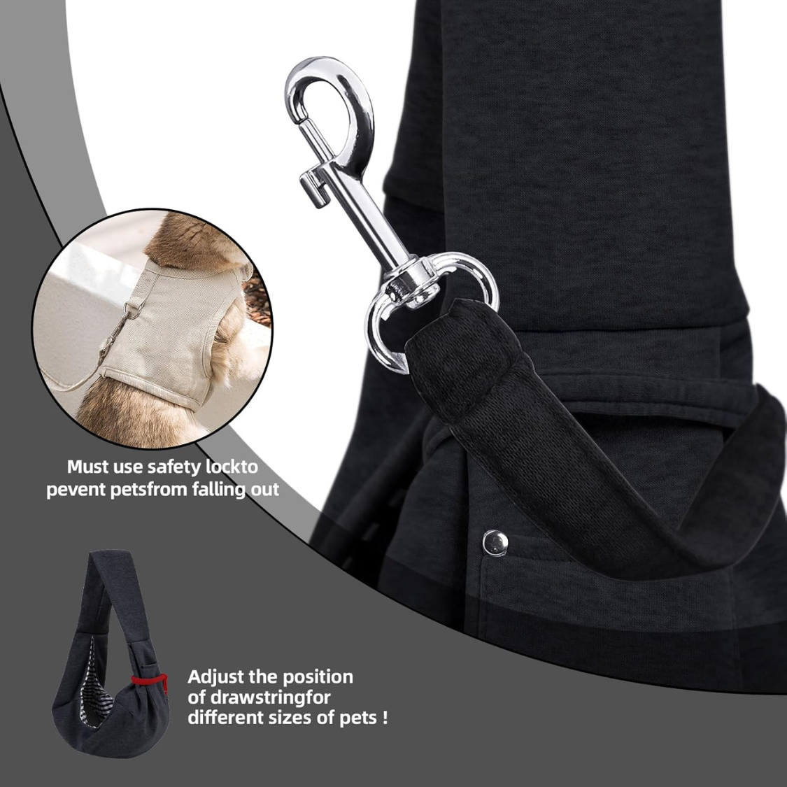 Porte-chien porte-chien porte-chien réversible porte-chien avec poche de rangement