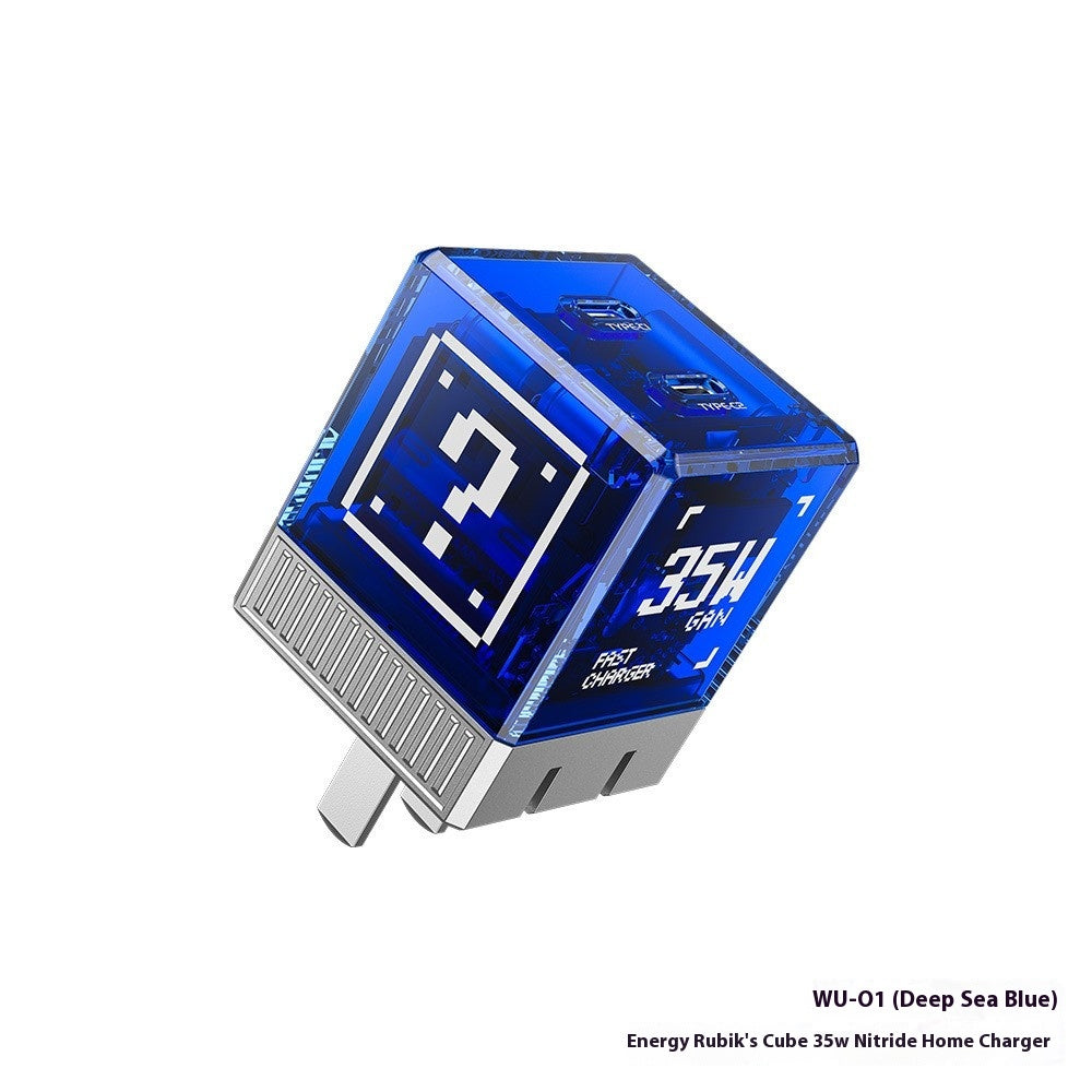 WK Double C Gallium Nitride Charge Plug Transparent Cube