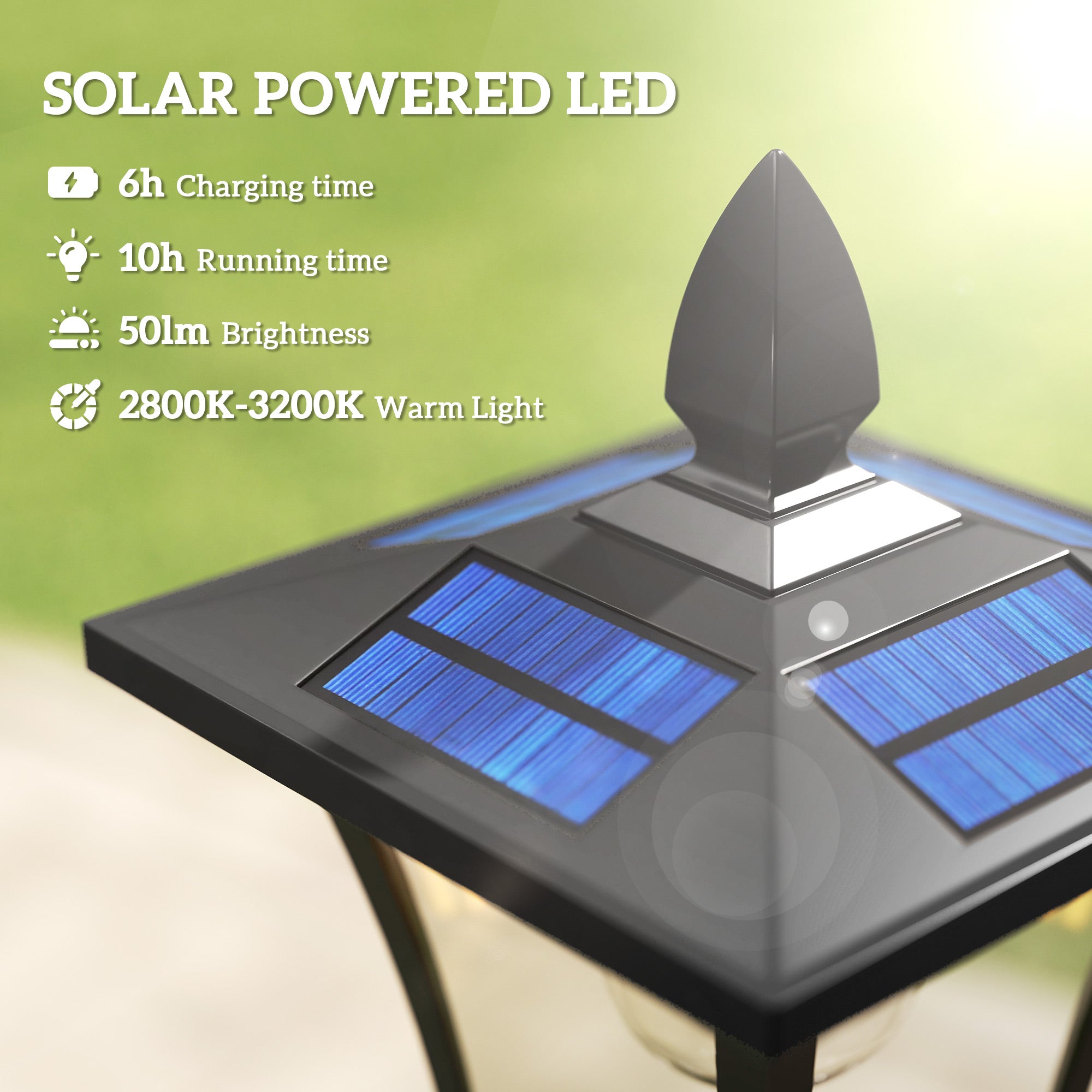 63" Lampe solaire post lumières 2 Pack