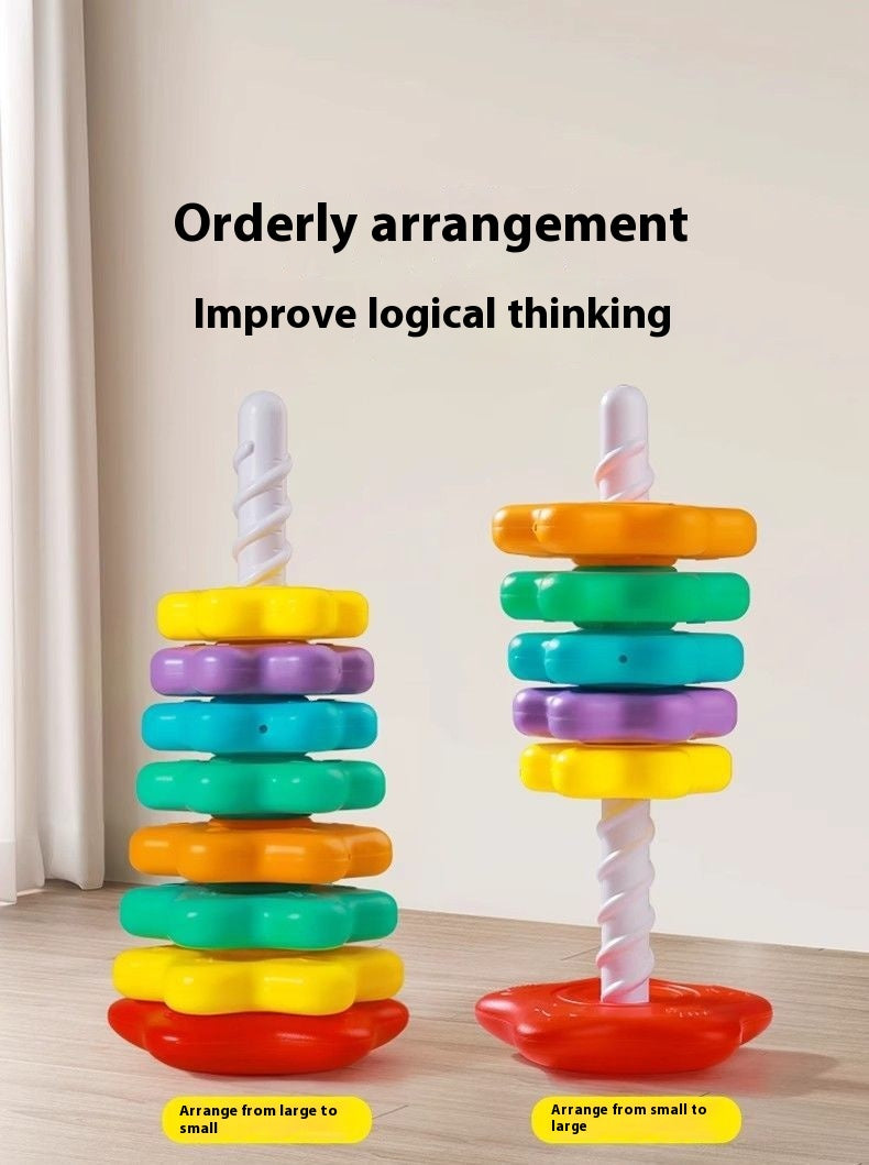 Jouet de table rotative arc-en-ciel Jenga