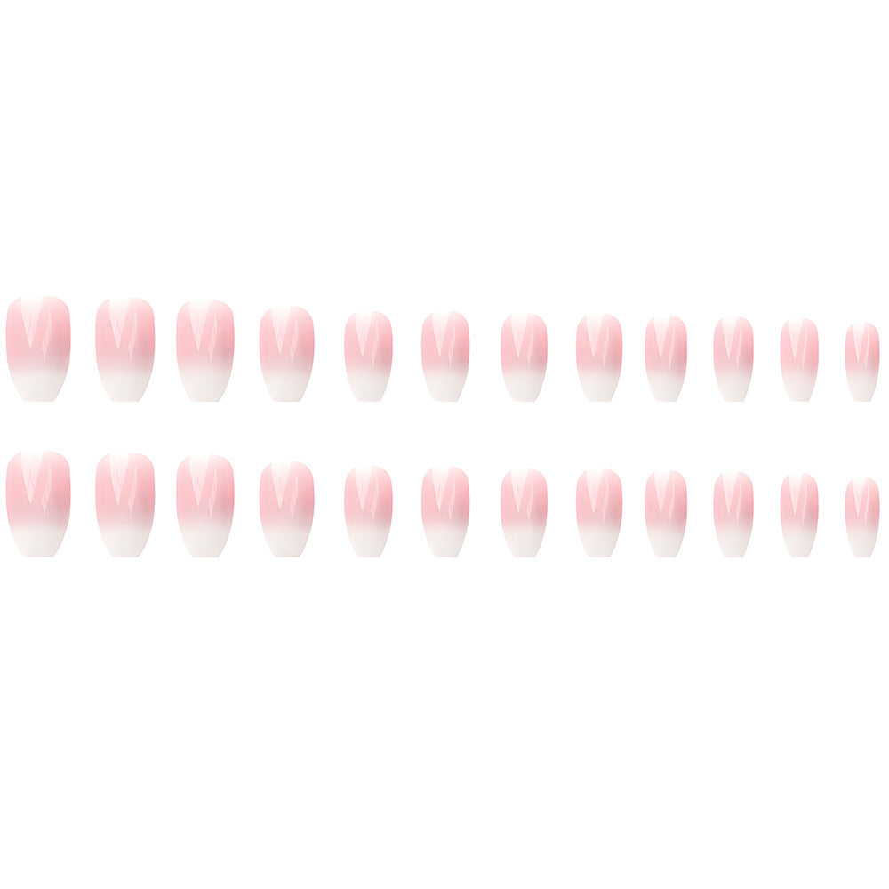 Stickers 24 Pièces d'art à ongles en forme de cercueil en rose Gradient