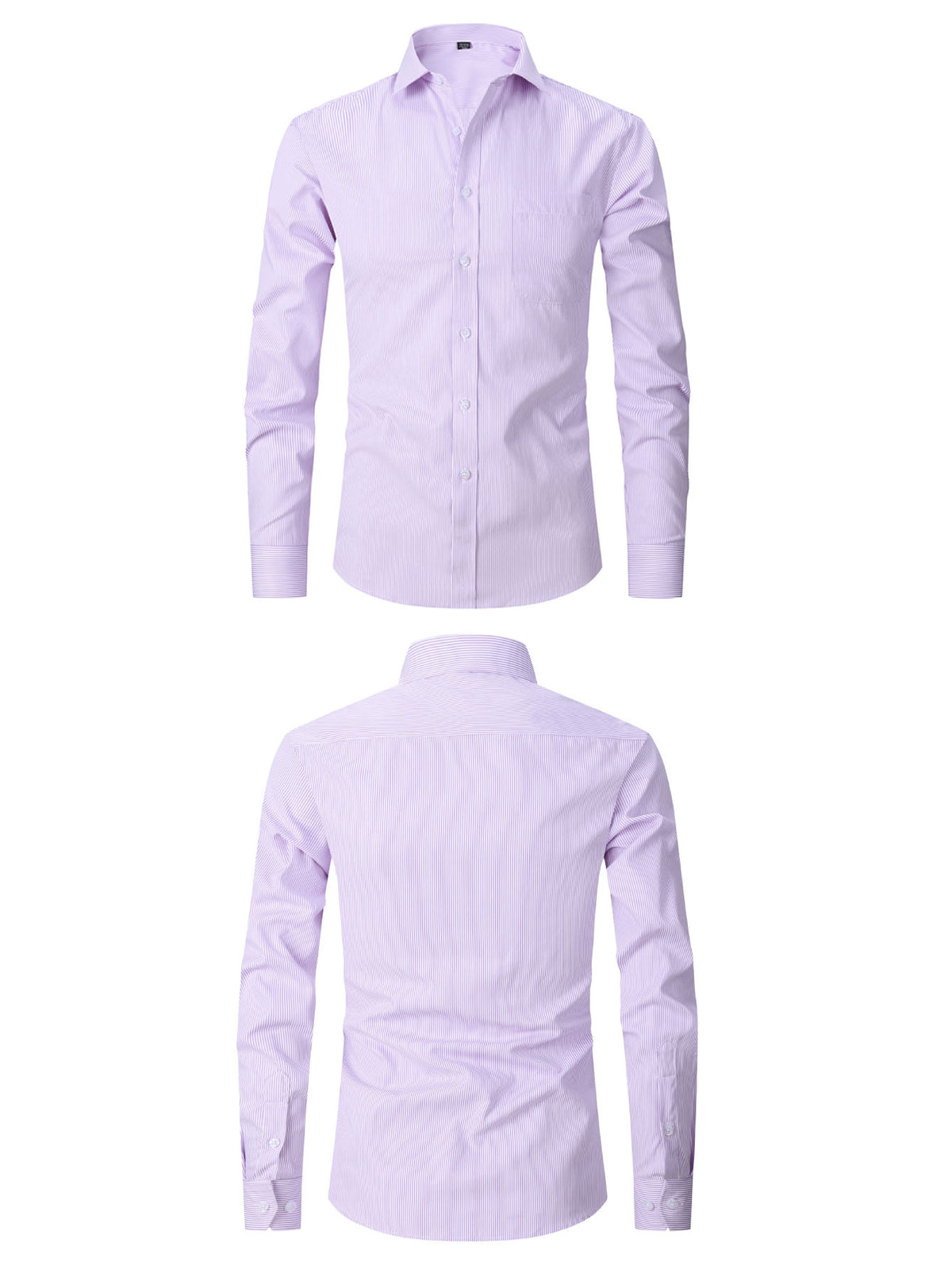Chemise classique à manches longues pour homme avec poche unique
