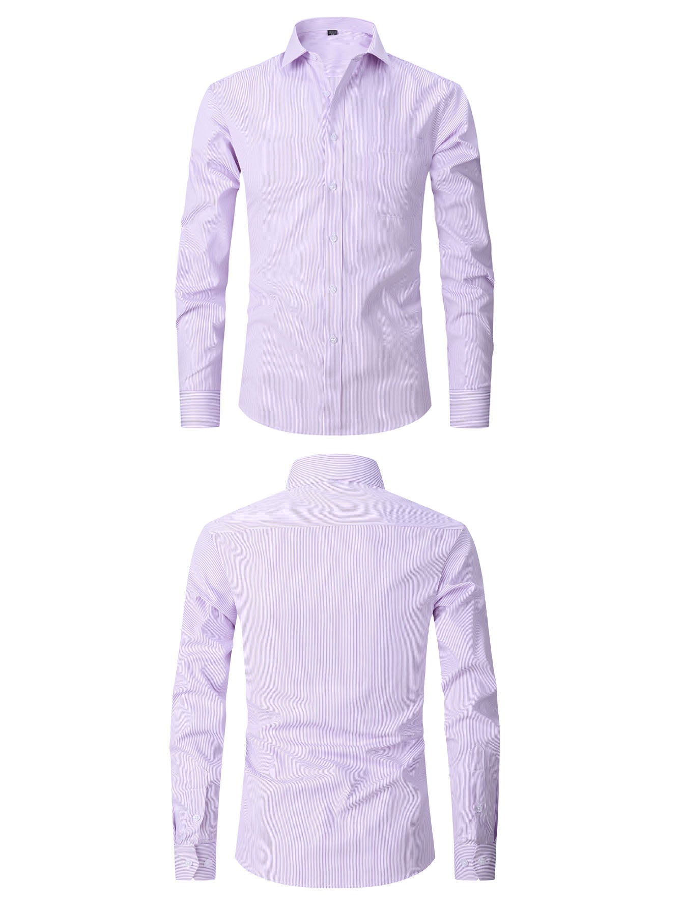 Chemise classique à manches longues pour homme avec poche unique