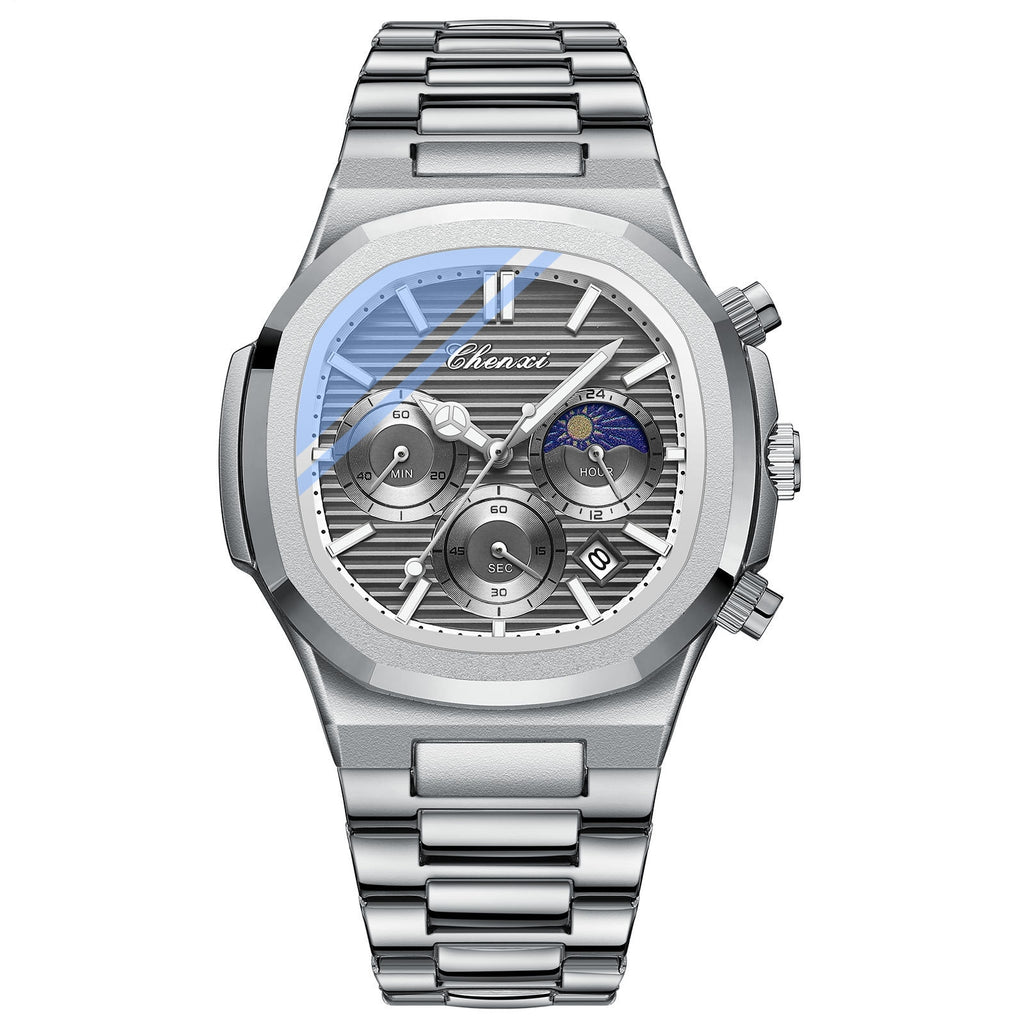 Multifonctionnel True Three Yeux montre homme à six broches