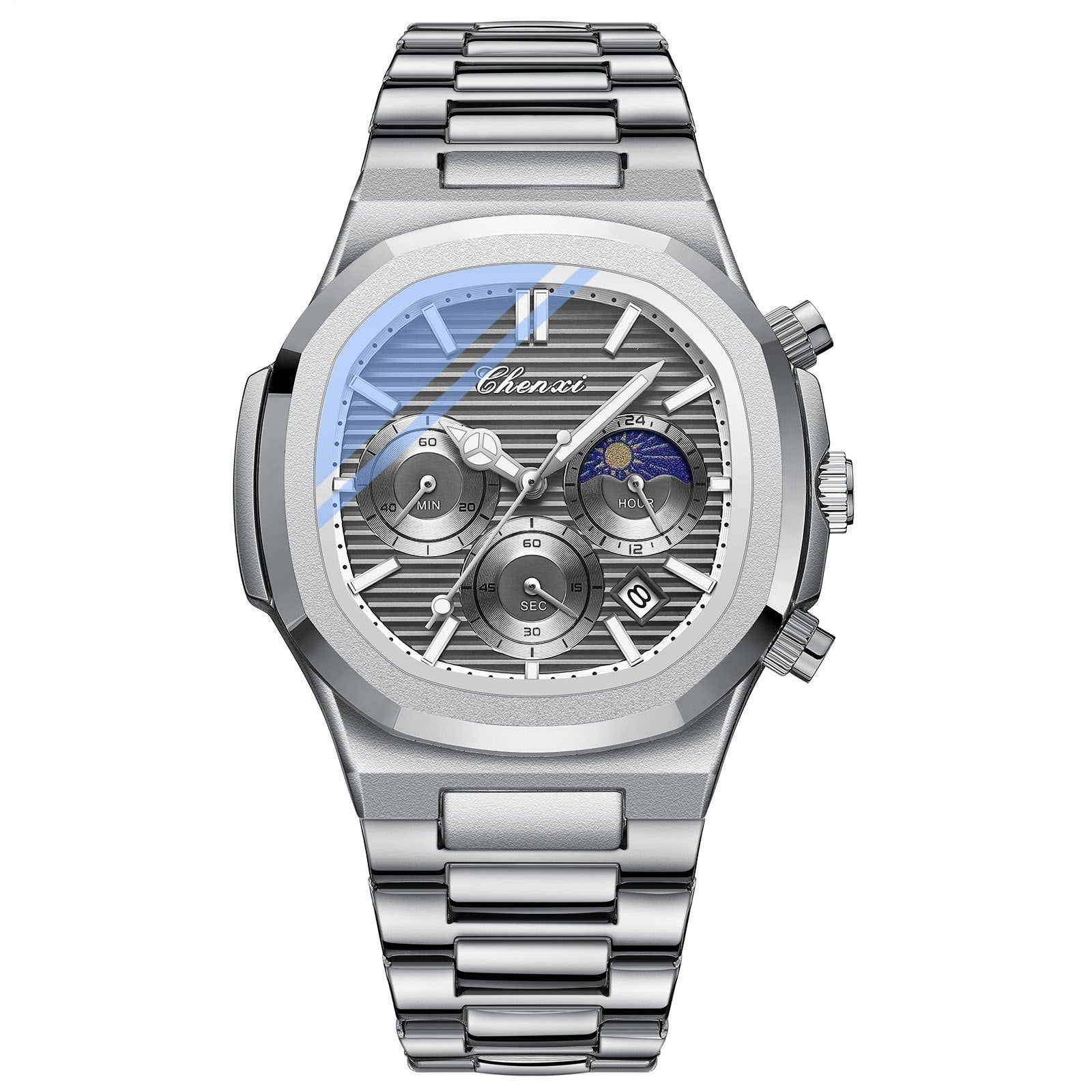 Multifonctionnel True Three Yeux montre homme à six broches
