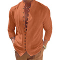 Chemise à manches longues à manches longues en tissu de coton rétro