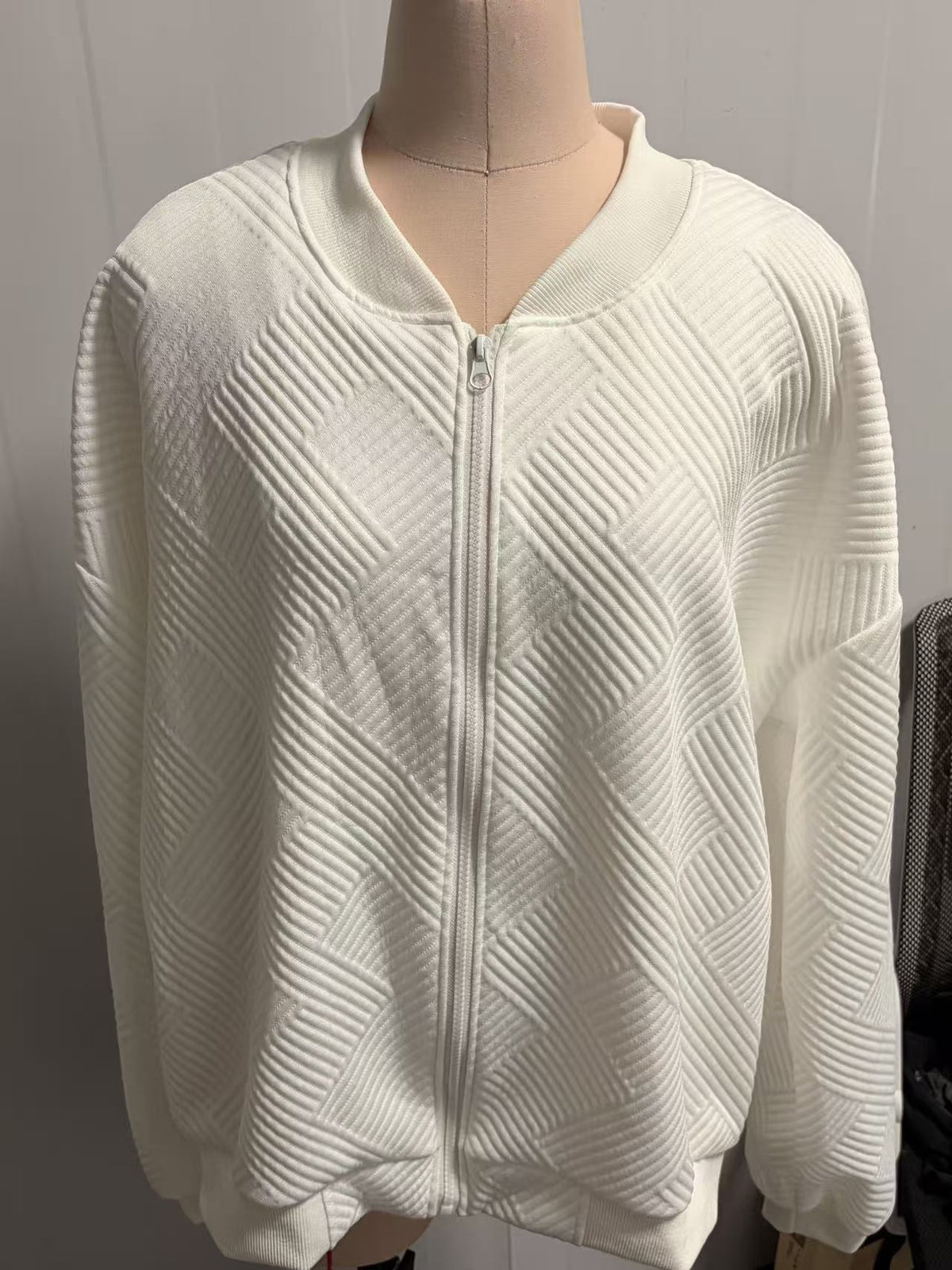 Printemps et automne Amazon La mode européenne et américaine des femmes Plaid Zipper Round Collier Lon