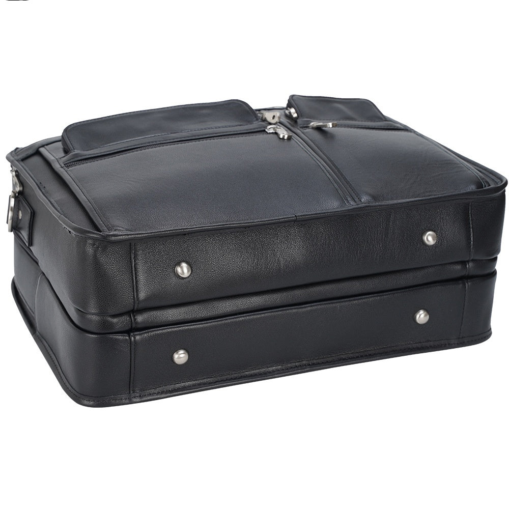 Câblage cuir d'affaires en cuir Premier couche Cowhide 17 pouces Portable Bag