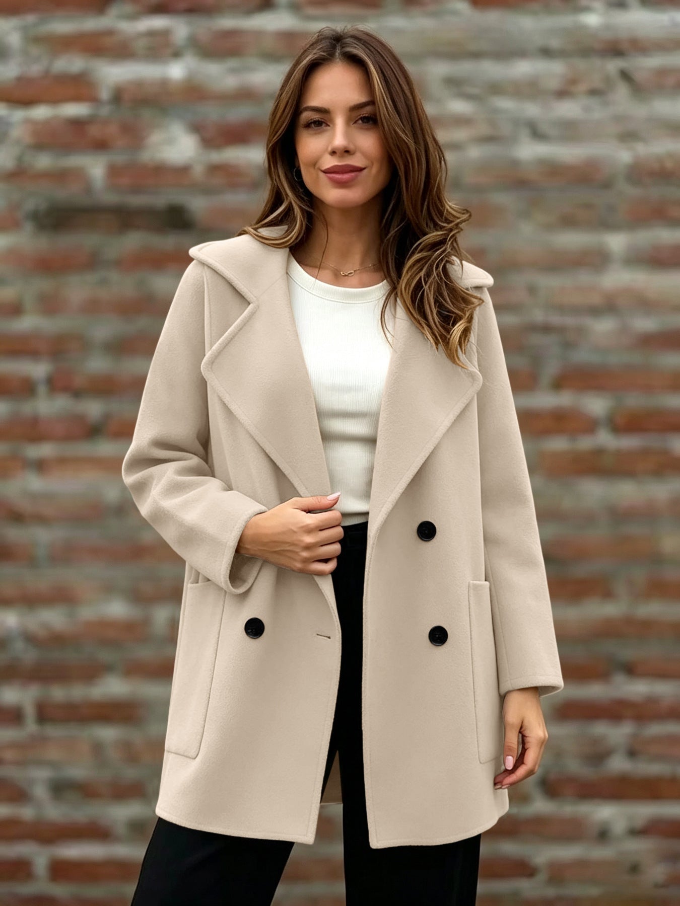Manteau de laine à double-bras