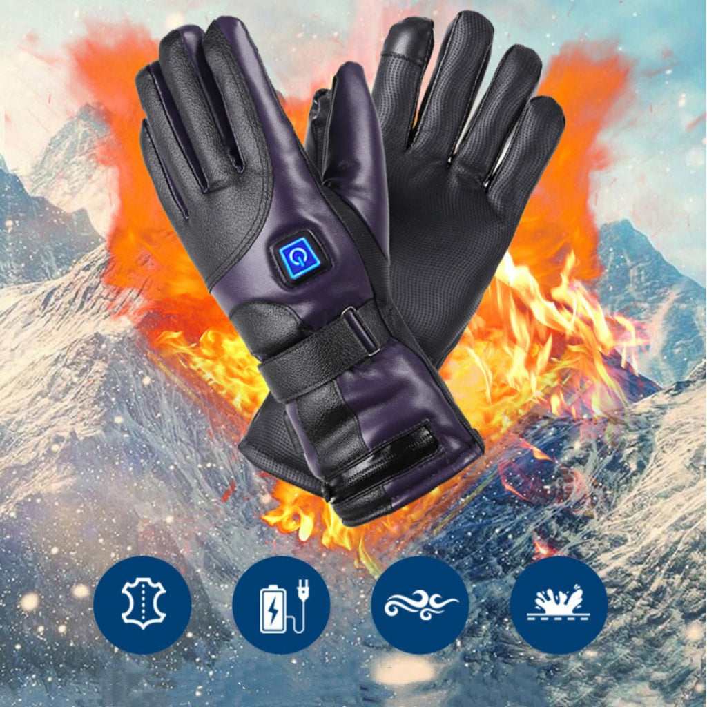 Gants de chauffage d'extérieur de moto à feu vif